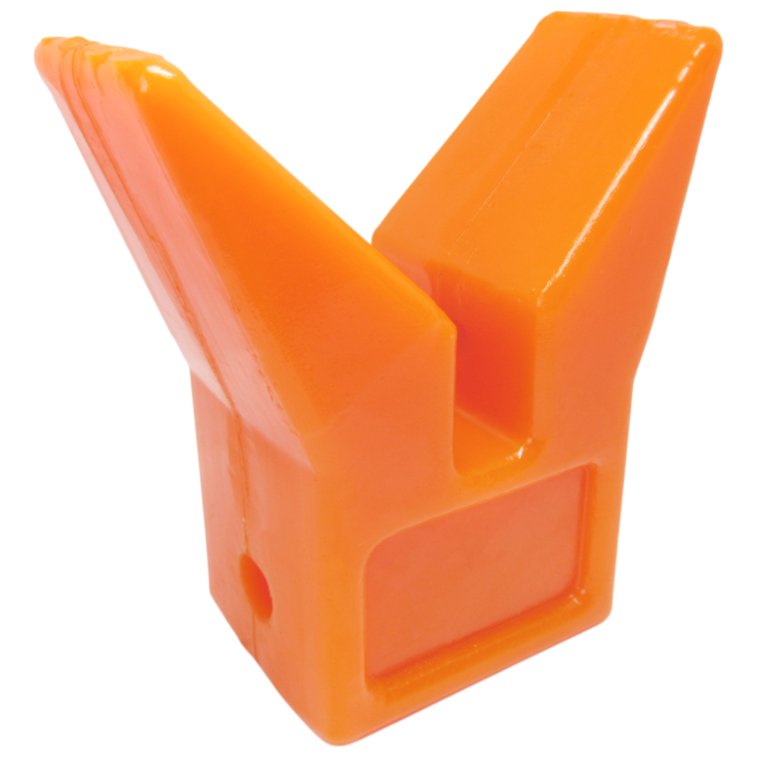 Polyurethane bow stop with slot for boat trailer